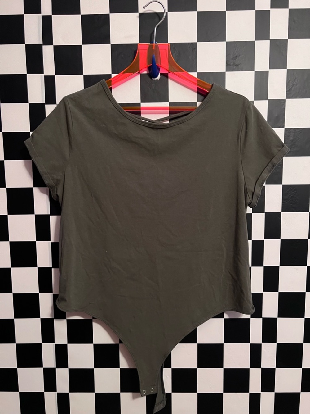 No Boundaries Olive Green Short Sleeve Bodysuit